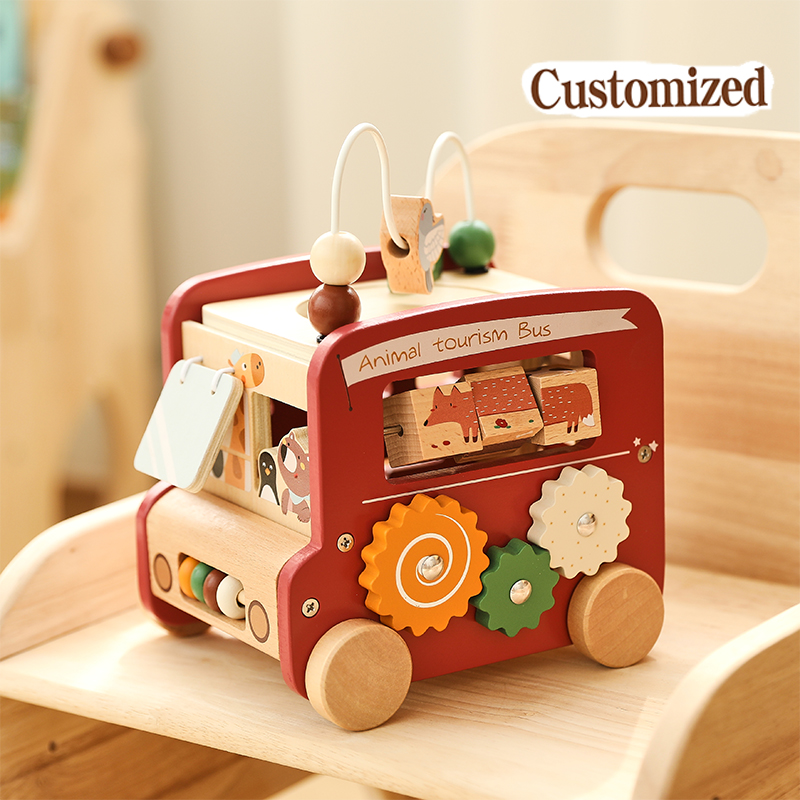 Wooden Bus Toy Custom Name Fre - Kids Education Name ulasan dan harga