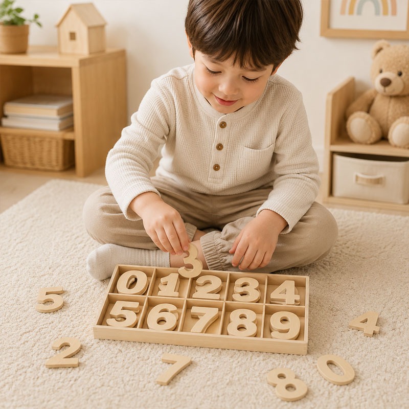 Wooden Number Set Craft Digits - Kids Education Name ulasan dan harga