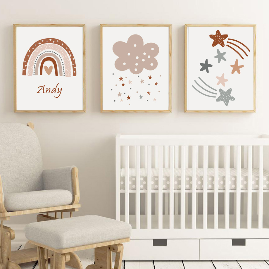 Boho Nursery Poster Canvas Pri - Kids Education Name ulasan dan harga