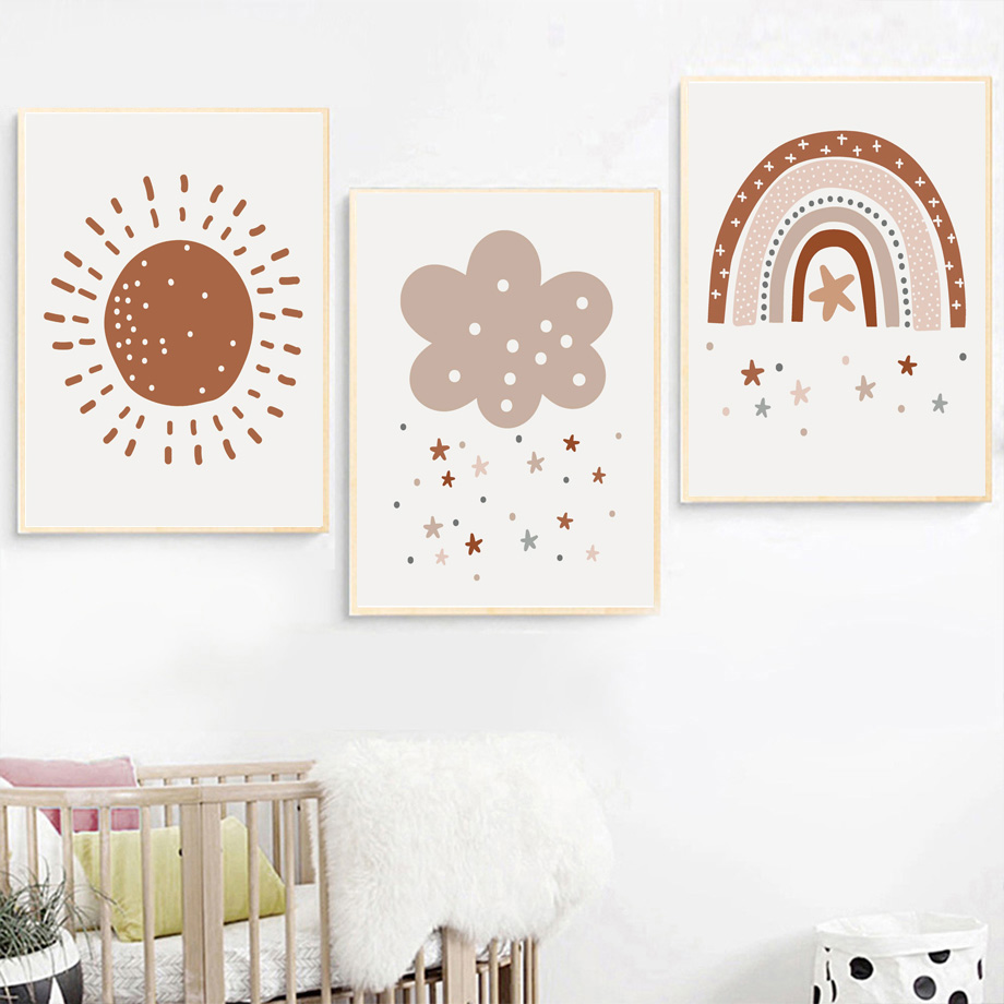 Boho Nursery Poster Canvas Pri - Kids Education Name ulasan dan harga